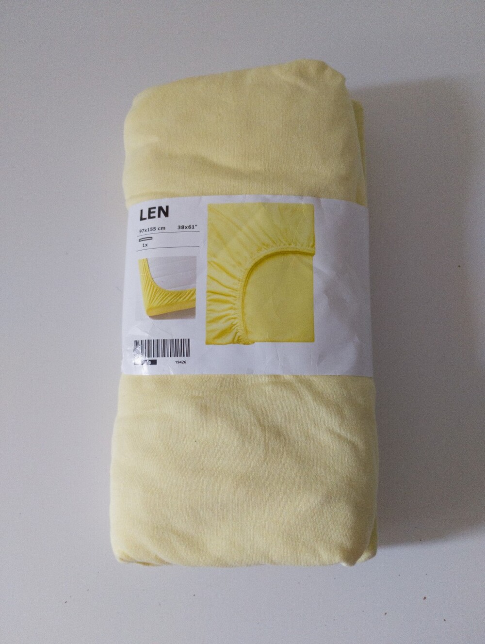 IKEA LEN Yellow Fitted Sheet 97x155cm Cotton Crib Bedding NWT